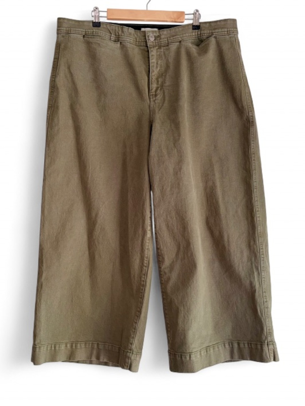 Ava & Viv Olive Green High Rise Wide Leg Ankle Jeans Size 20